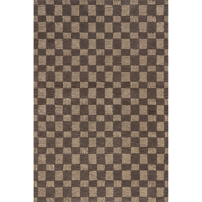 Ebern Designs Quince Checkered Wool Area Rug