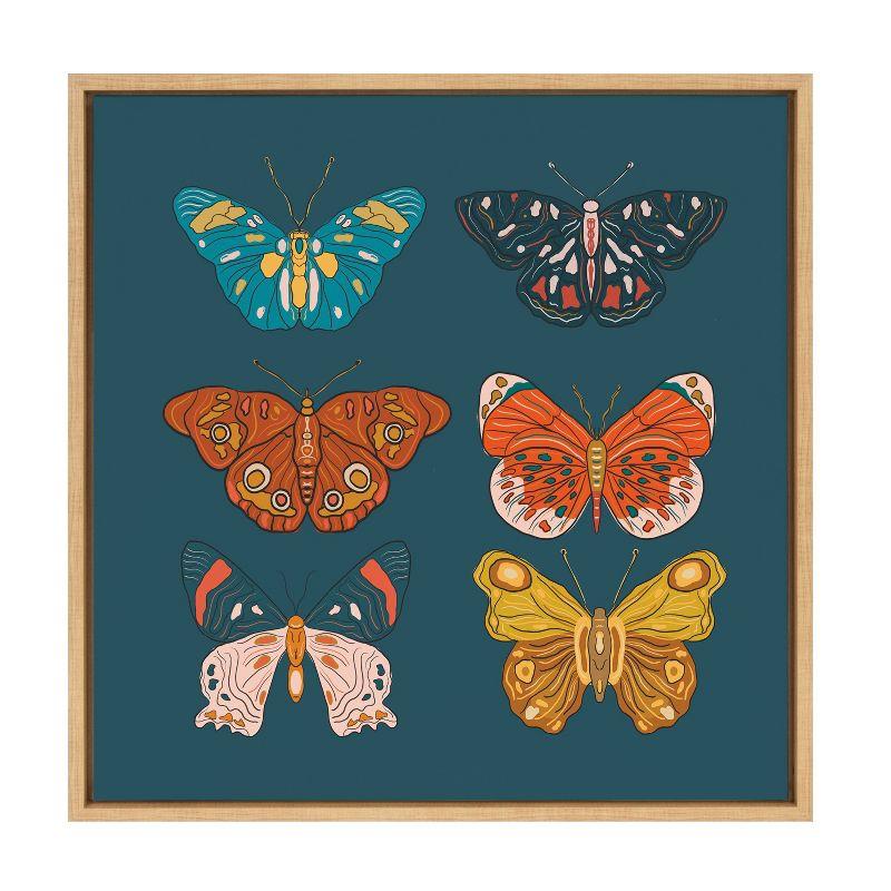 22" x 22" Sylvie Free Wings Framed Wall Canvas by Oris Eddu Natural - Kate & Laurel All Things Decor