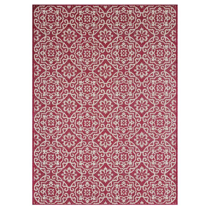 Nicole Miller New York Patio Country Danica Geometric Indoor/Outdoor Area Rug, Pink/Ivory
