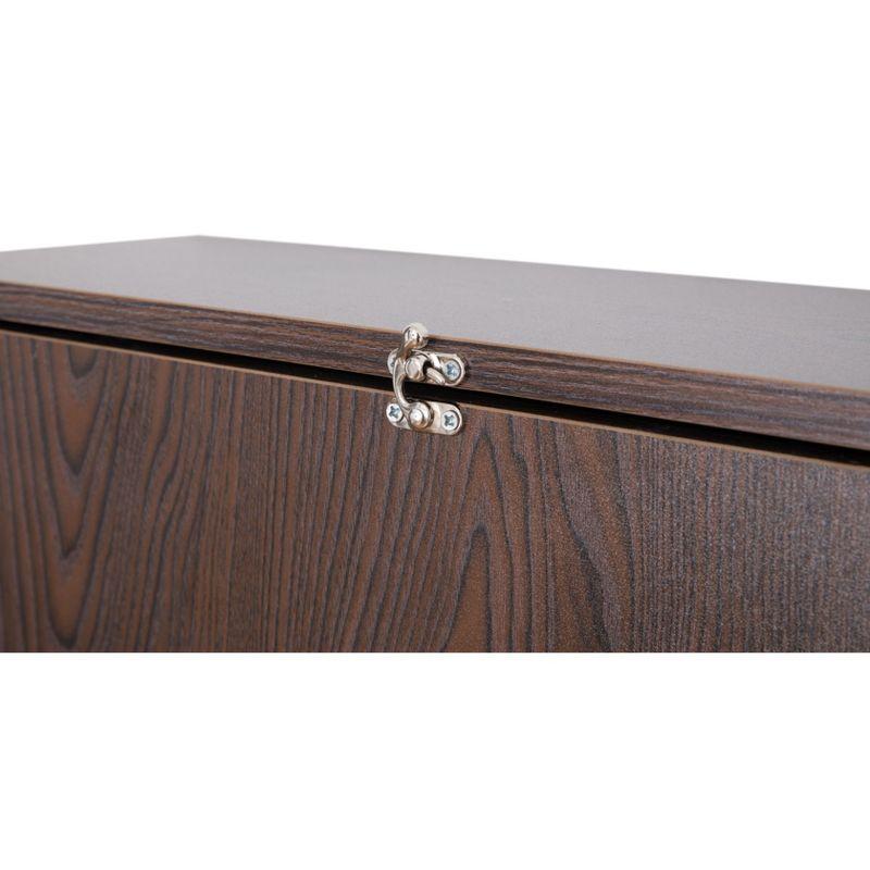 Basicwise Wall Mount Laptop Fold-out Desk with Shelves, Brown