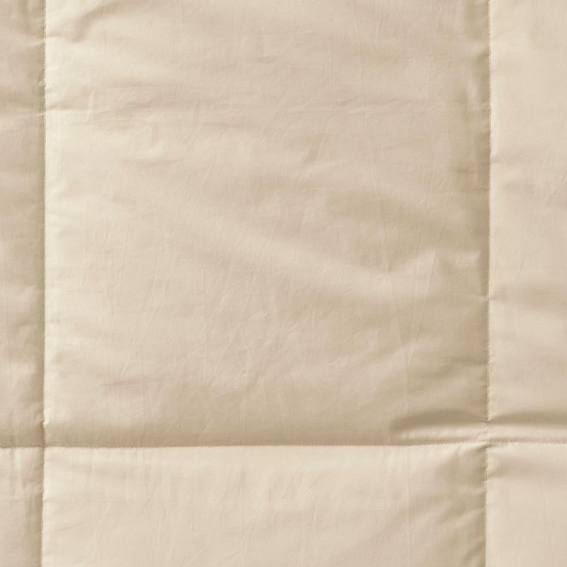 Lands' End Essential Pureloft Box Comforter - Twin - Pale Flax