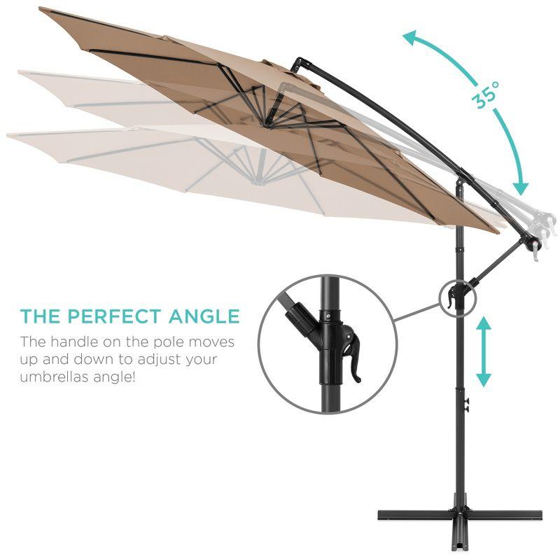 Best Choice Products 10ft Offset Hanging Outdoor Market Patio Umbrella w/ Easy Tilt Adjustment