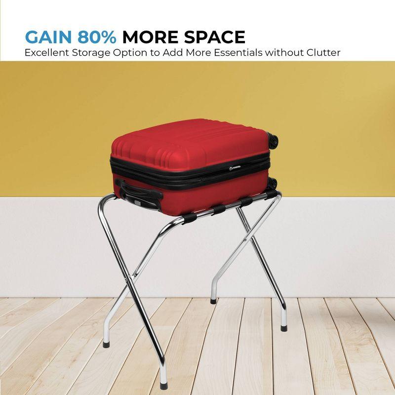 USTECH USTECH Luggage Rack-Single Tier, DIY, Storage Organizer, Chrome, Pack of 1