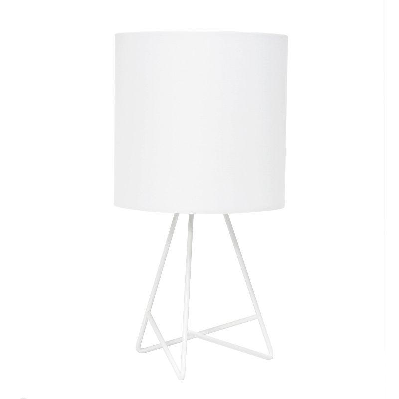 Down To The Wire Table Lamp with Fabric Shade White - Simple Designs: Modern Nightstand Light, ETL Listed