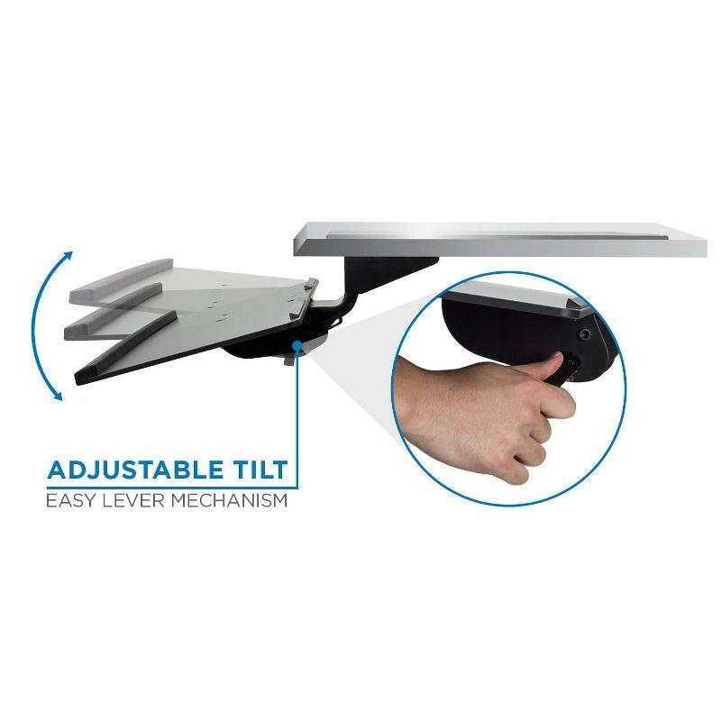 Mount-it Mount-It! Under Desk Keyboard Tray and Mouse Platform with Gel Wrist Pad, 17 inch Space Saving Track