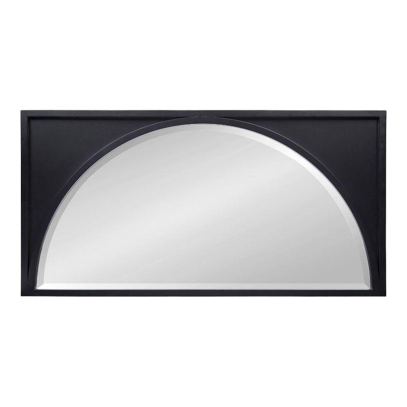 Elegant Satin Black Full-Length Rectangular Wood Wall Mirror