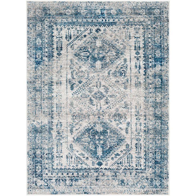 Livabliss 3'11"x5'7" Melissa Traditional Rugs Blue: Medium Pile, Stain & Fade-Resistant, Indoor Use