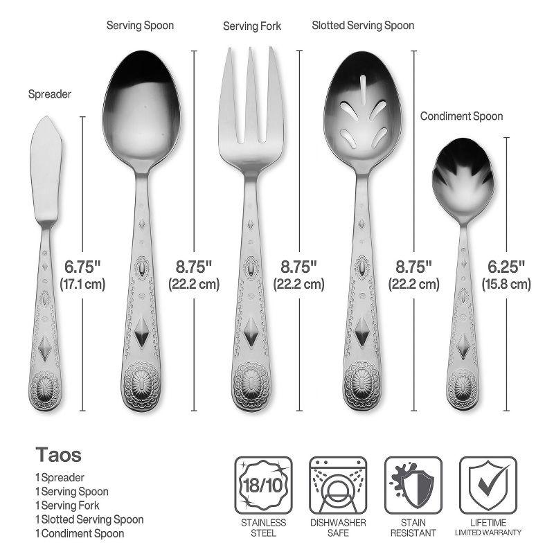 Wallace Taos 45-Piece 18/10 Stainless Steel Flatware Set, Service for 8