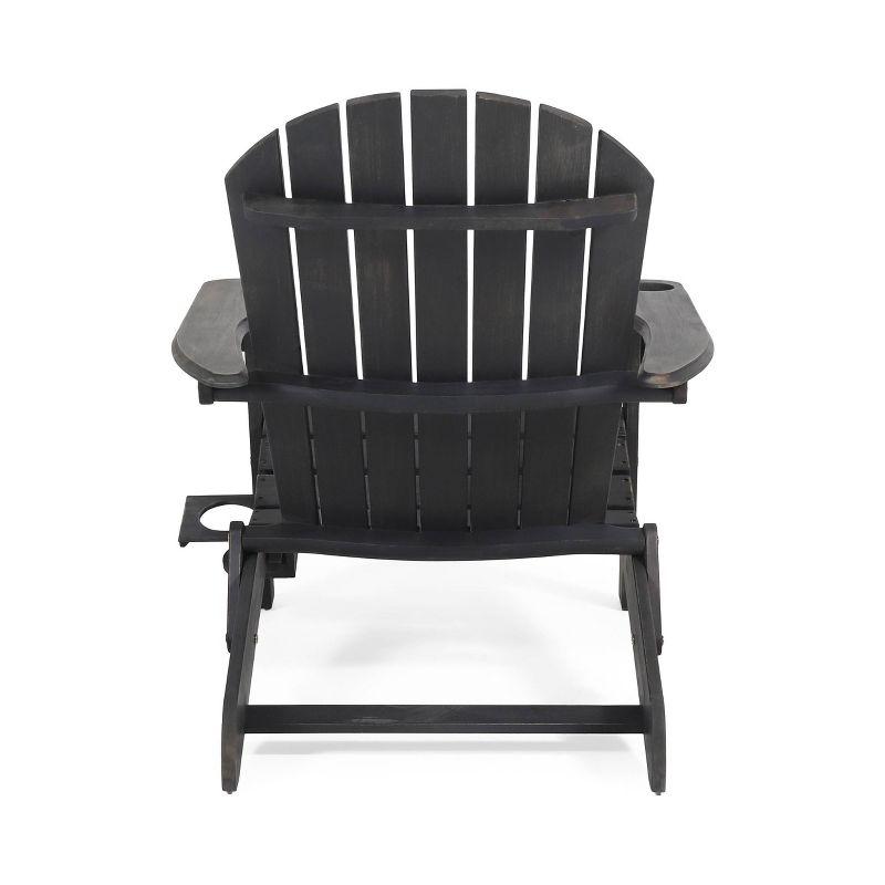 2pk Bellwood Outdoor Acacia Wood Folding Adirondack Chairs Dark Gray - Christopher Knight Home