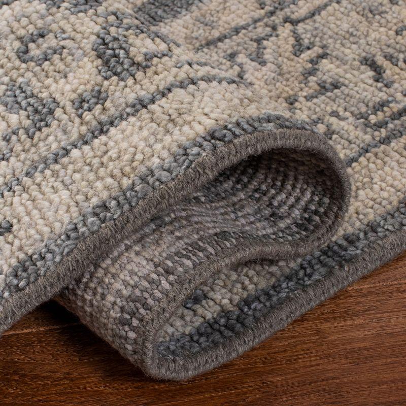 Samarkand SRK116 Hand Knotted Area Rug - Dark Grey/Beige - 6'x9' - Safavieh.