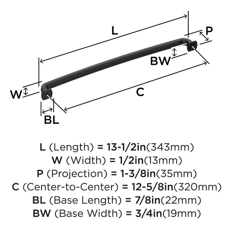 Amerock Surpass 12-5/8 inch (320mm) Center-to-Center Matte Black Cabinet Pull