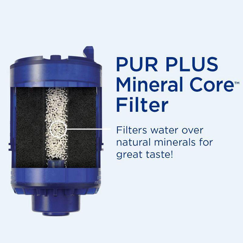 PUR PLUS 2pc Replacement Faucet Mount Water Filter: Filters Mercury, Lead, Microplastics, Chlorine, Blue, 30-Day Warranty