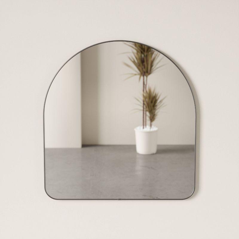 34" x 36" Hubba Arched Mirror Metallic Titanium - Umbra: Modern Oval Wall Mount, No Assembly, Steel Frame