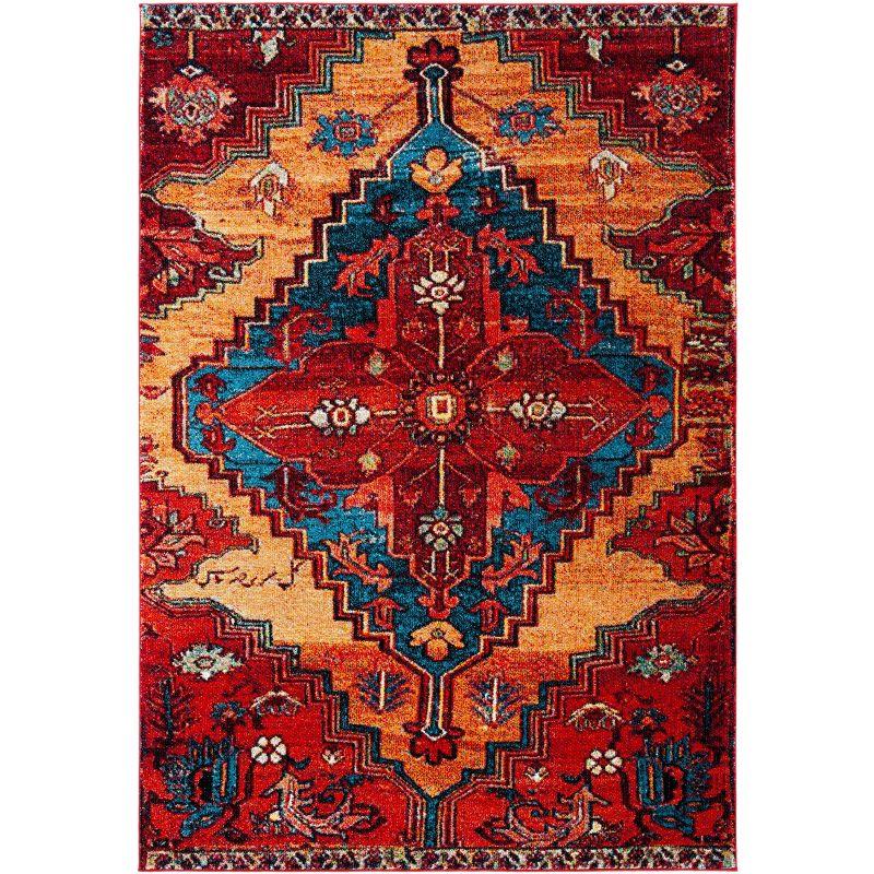Vintage Hamadan VTH248 Power Loomed Indoor Area Rug - Red/Blue - 5'3"x7'6" - Safavieh
