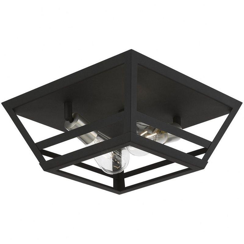 Livex Lighting Schofield 2 - Light Flush Mount in  Black/Brushed Nickel