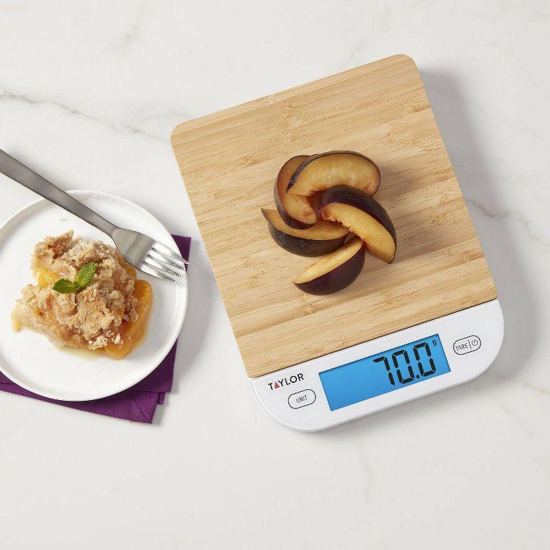 Taylor Digital Kitchen 15lb Food Scale Eco-Friendly Bamboo 