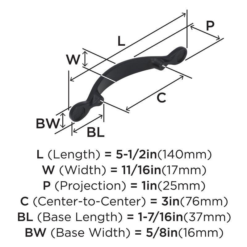 Matte Black 3-Inch Center to Center Arch Pull