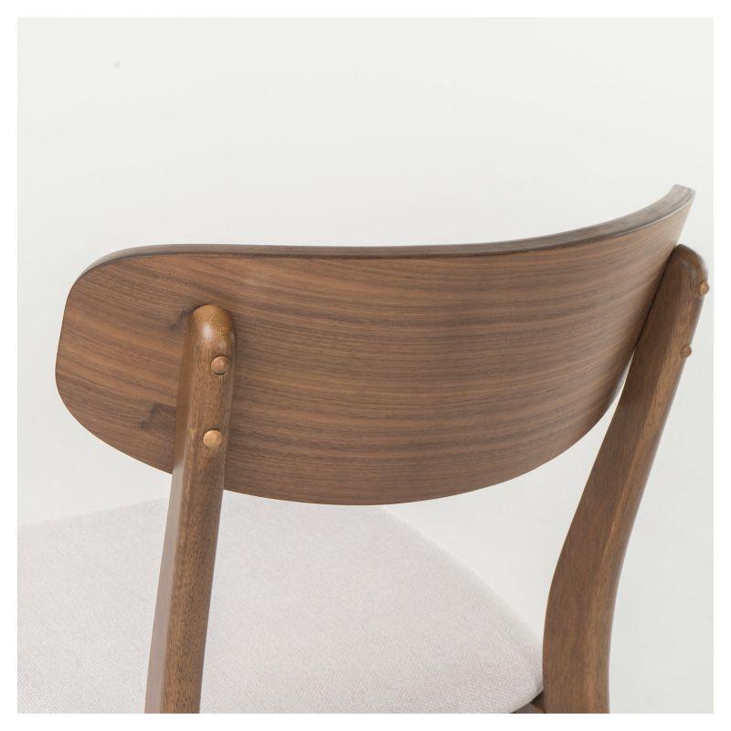 Christopher Knight Home Set of 2 Lucious Dining Chair Light Beige/Walnut: Upholstered, Rubberwood Legs, Scandinavian Style