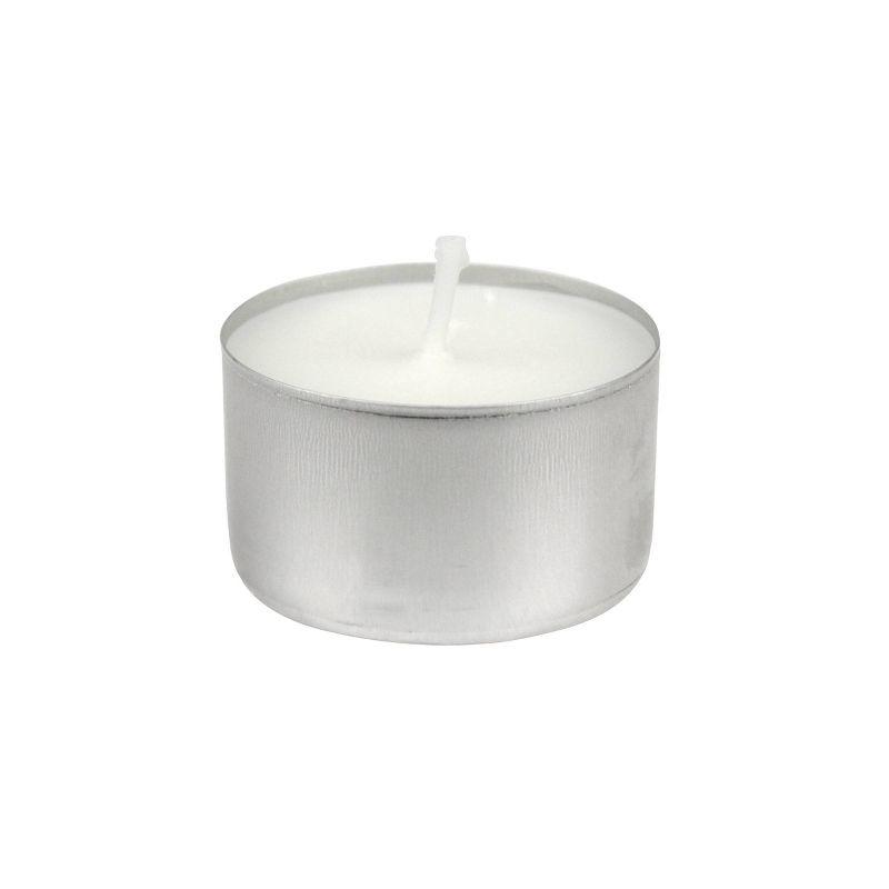 White Palm Wax Tealight Candles with Aluminum Tins, 100-Pack