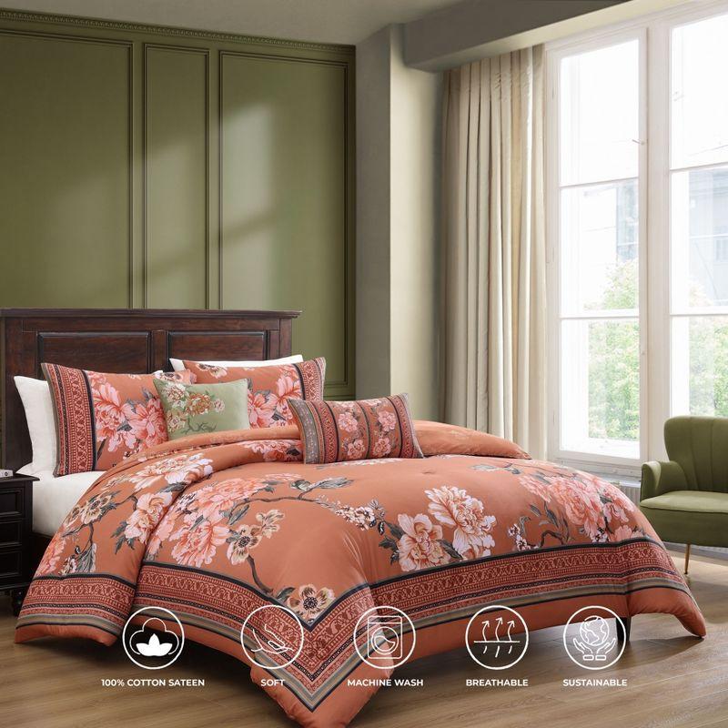 BeBeJan Bebejan Rossana 100% Cotton Sateen 5 Piece Reversible Comforter Set