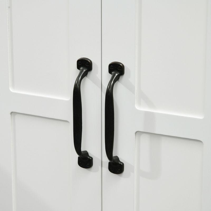 kleankin Pedestal Under-Sink Cabinet, Bathroom Storage Unit with Double Doors and Adjustable Shelf, White