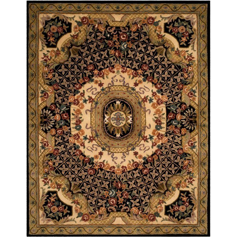 Handmade Black and Gold Wool Tufted Area Rug