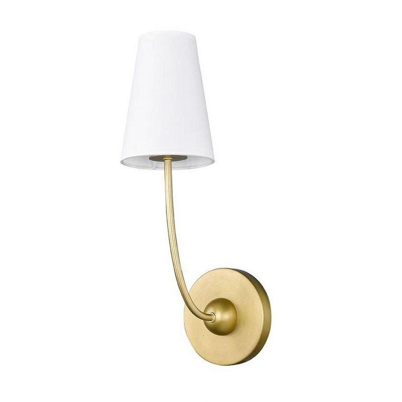 Shannon Brass and White Fabric Shade Wall Sconce