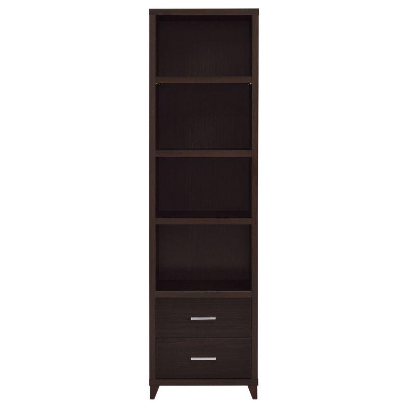 Cappuccino 76" Tall 2-Drawer Media Tower