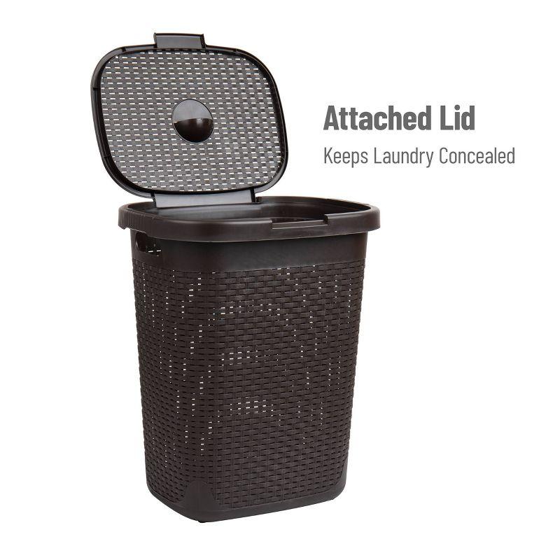 Mind Reader Mind Reader 50L Slim Laundry Hamper, Clothes Basket, Lid, Plastic