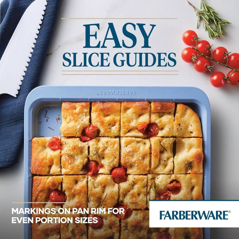 Farberware Easy Solutions 11"x17" Nonstick Steel Bakeware Cookie Pan Baking Sheet - Blue: Dishwasher-Safe Rectangle Sheet