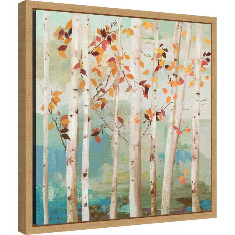 Amanti Art Fall Birch Trees by Allison Pearce Canvas Wall Art Print Framed 16 x 16-in.