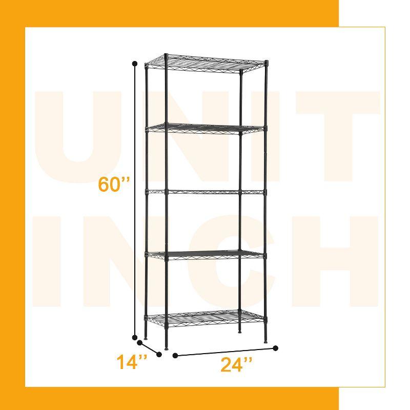 FDW 5 Tier Wire Shelving Unit Heavy Duty Storage Rack Metal Shelf Garage Organizer Wire Rack