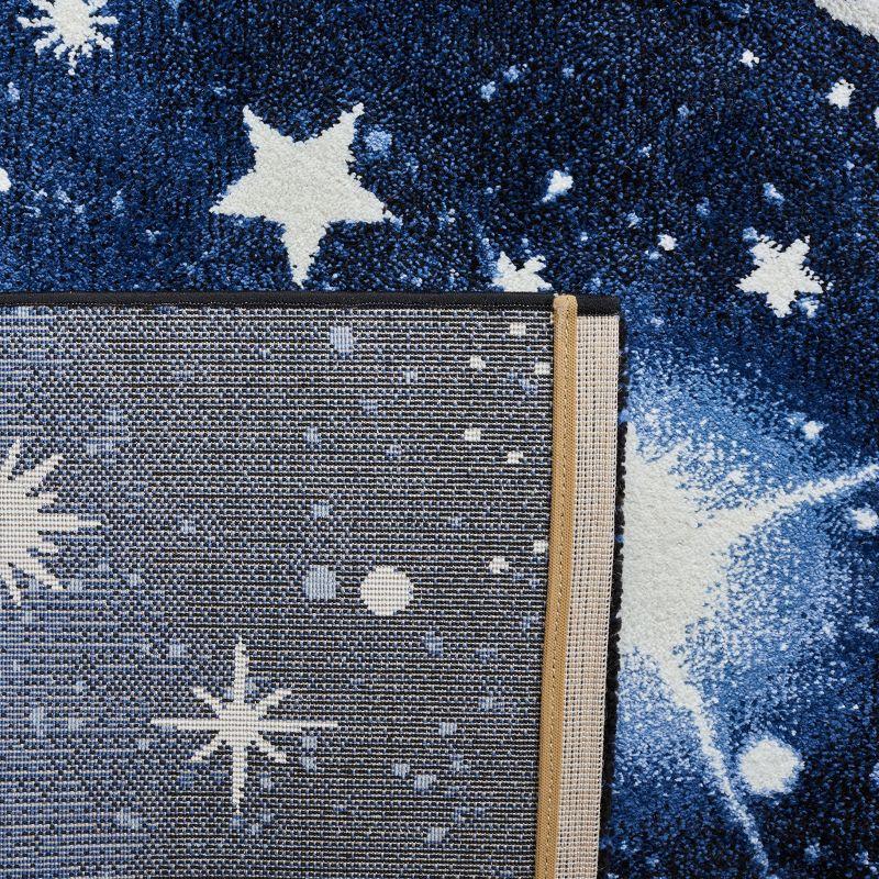 Dark Blue and Light Blue Kids Space Runner Rug