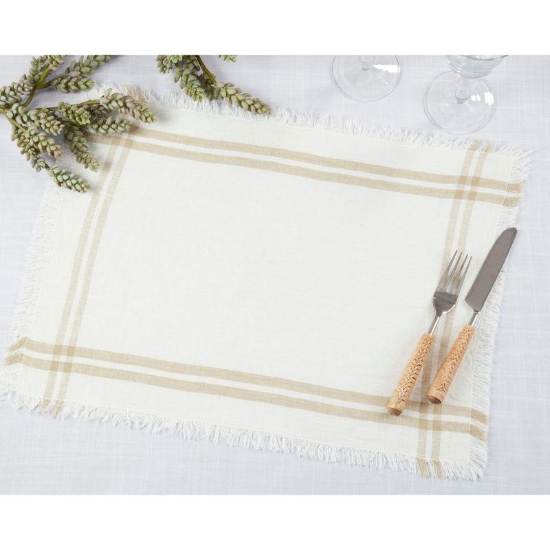 Bastian Collection 50% Cotton - 50% Linen No Pattern Rectangle Placemat (Set of 4)