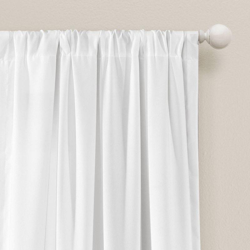 White Sheer Polyester Rod Pocket Window Curtains