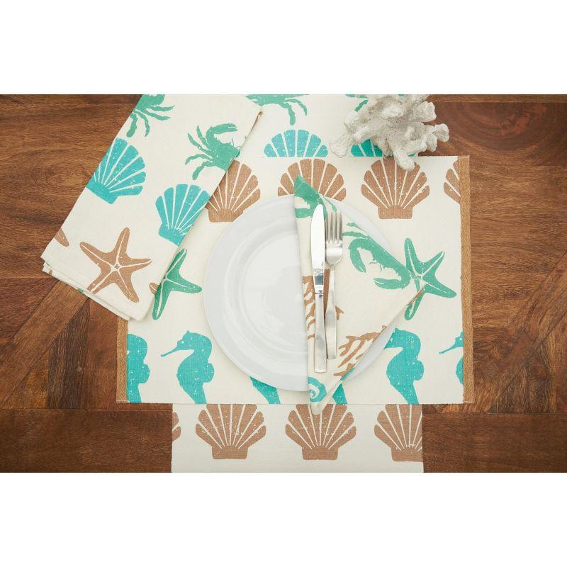 By The Sea Coastal Cotton Table Runner with Nautical Motifs