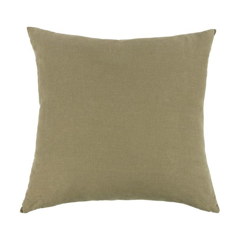 Moss Green 20" x 20" French Linen Throw Pillow Sham