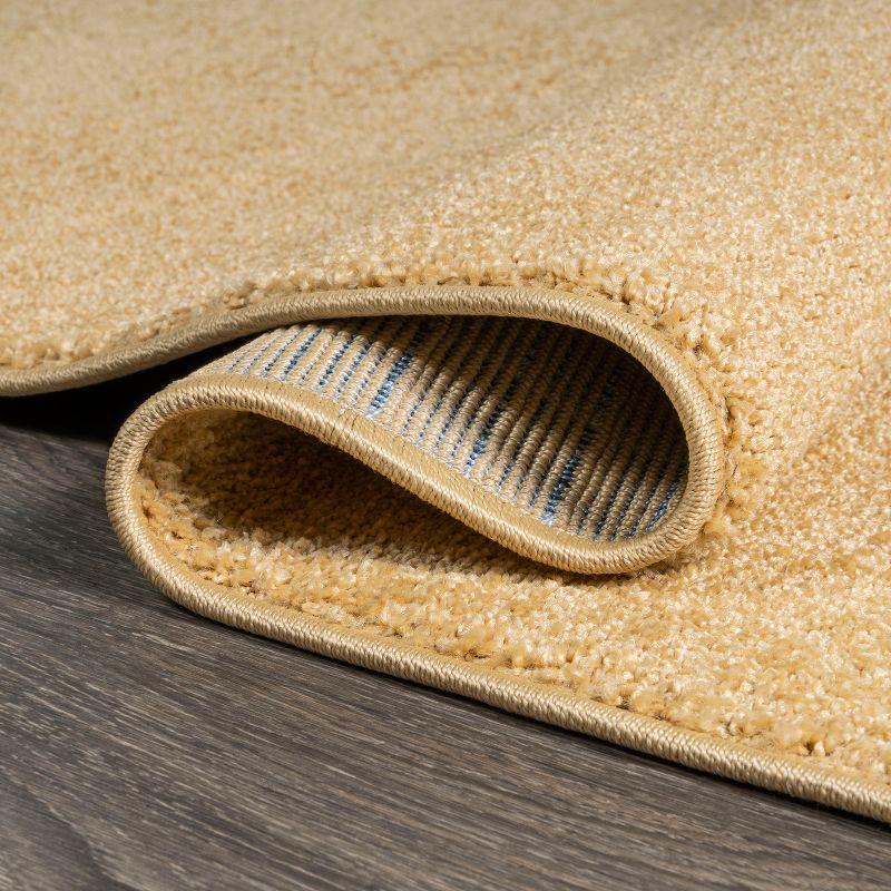 4'x6' Haze Solid Low-Pile Area Rug, Mustard - JONATHAN Y