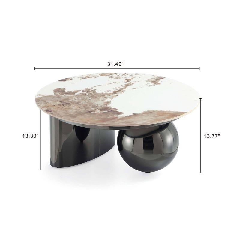 Manhattan Comfort Laurel Sintered Stone Top Coffee Table Black