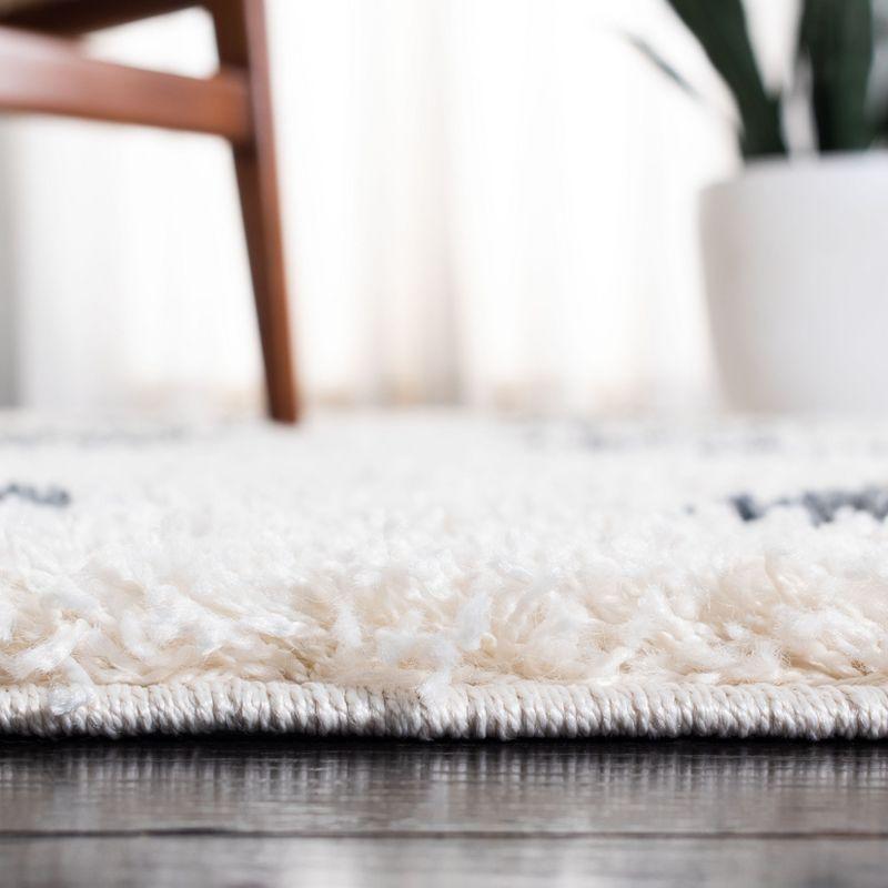 Venus Shag VNS680 Power Loomed Area Rug - Ivory/Dark Grey - 5'3"x7'6" - Safavieh.