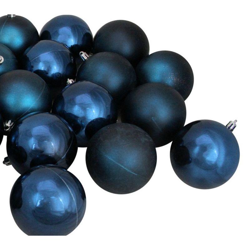 Northlight 32ct Shatterproof 2-Finish Christmas Ball Ornament Set 3.25" - Blue