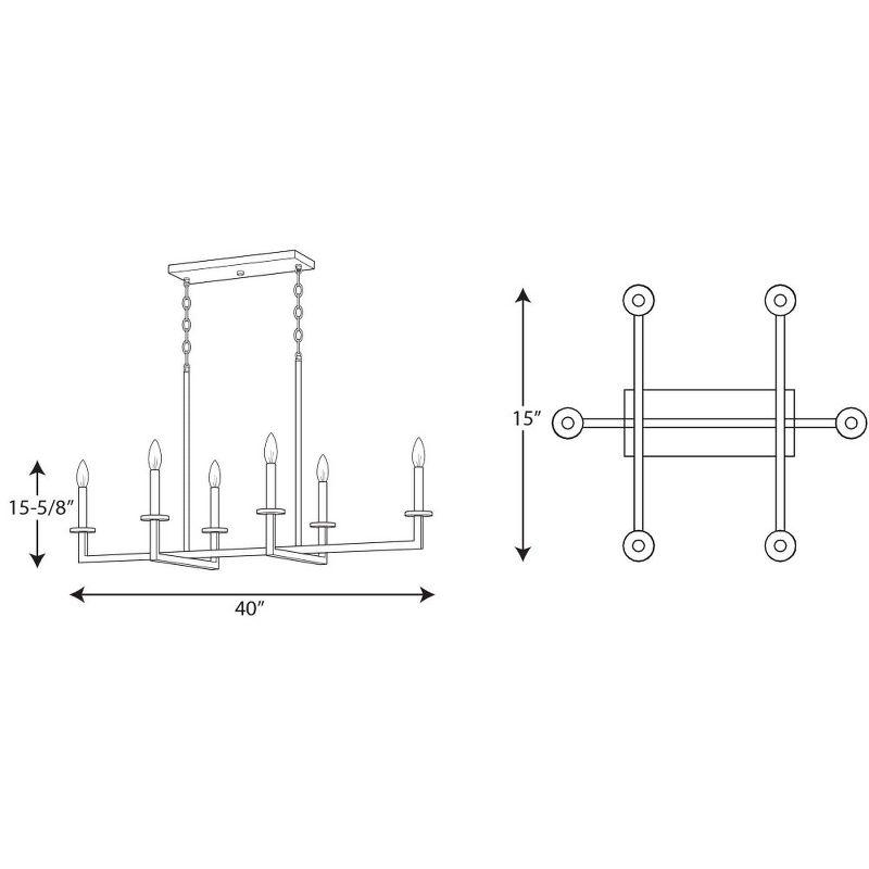 Blakely Graphite and Brass 6-Light Linear Chandelier