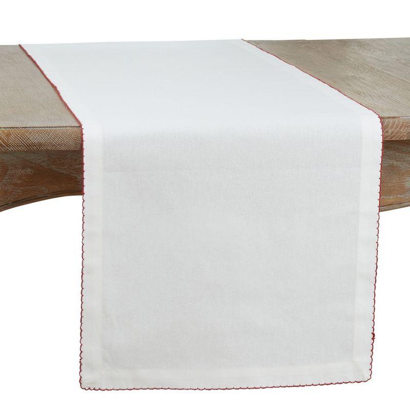 Red Cotton Whip Stitched Table Runner, 16 x 108 Inches