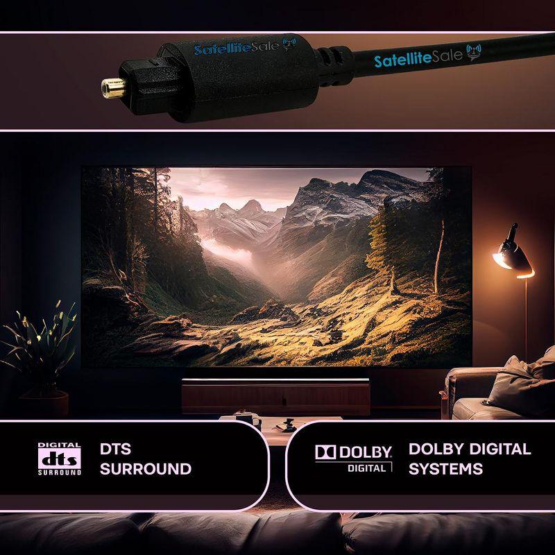 SatelliteSale Digital Toslink SPDIF Audio Optical Fiber Cable Universal Wire PVC Black Cord 1.5 feet