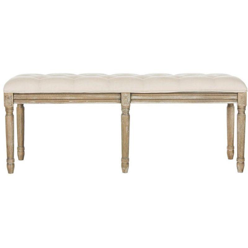 Rocha 47'' Beige and Brown Tufted Wood Storage Bench