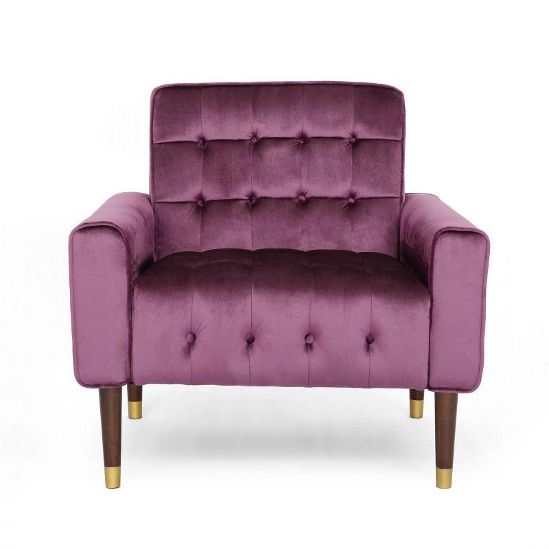 Bourchier Modern Glam Velvet Armchair Raisin -Christopher Knight Home