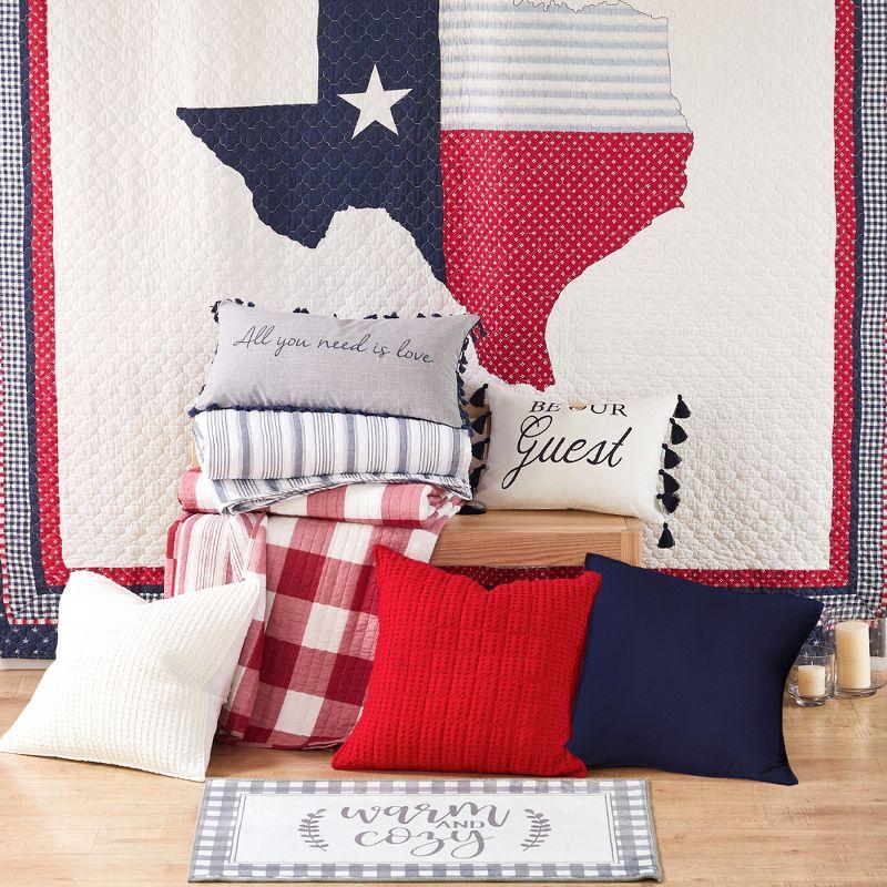 Washed Linen Square Decorative Pillow Cover Set - Navy 2pk - Levtex Home