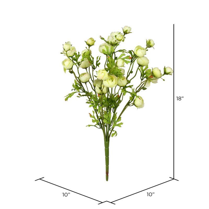 Vickerman 18" Artificial White Ranunculus Bush.