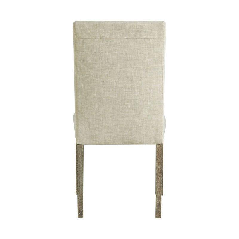 Turner Upholstered Side Chair Set Natural: Linen Fabric, Foam Cushion, Armless - Picket House Furnishings