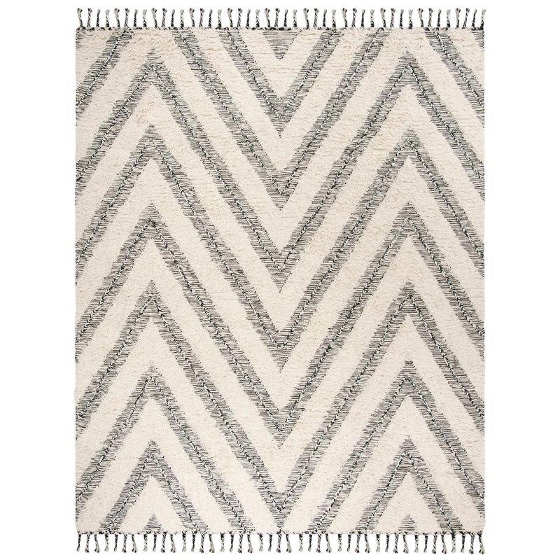 Kenya KNY901 Hand Knotted Area Rug - Black/Ivory - 8'9"x11'9" - Safavieh.